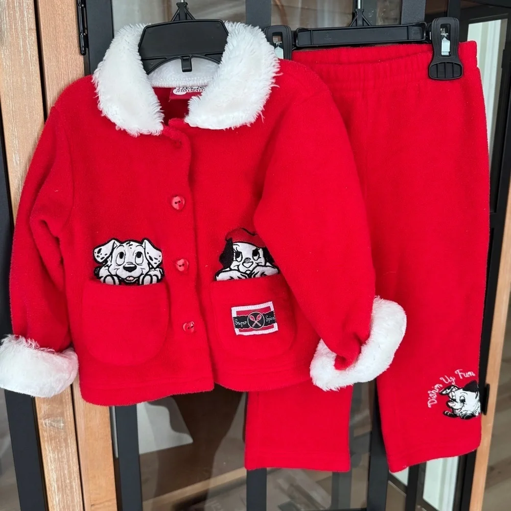 Vintage 2000 Disney 101 Dalmatians y2k set embroidered sweater pants toddler